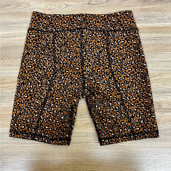 Free People Leopard Lucky Strike Bike Shorts - Size S - Picture 2 of 6